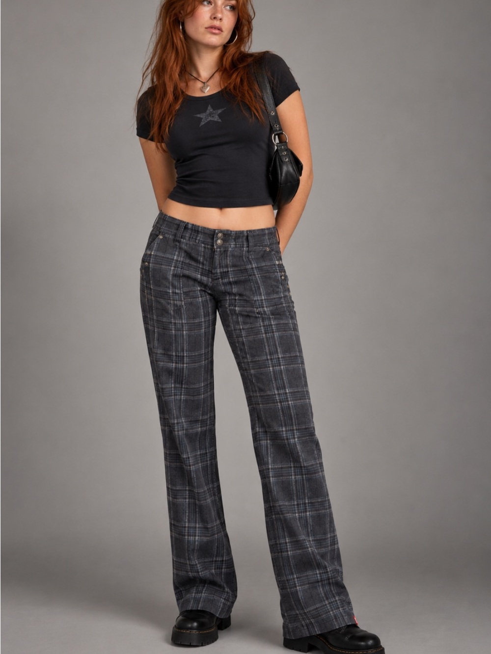 Vintage EDC by Esprit Y2K Plaid Low Rise Pants 100% Cotton US 14